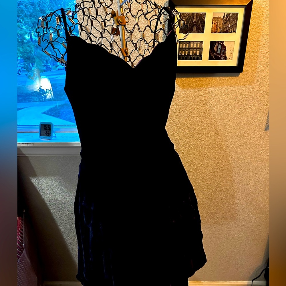 Vintage 90s Roberta prom dress in very dark blue black